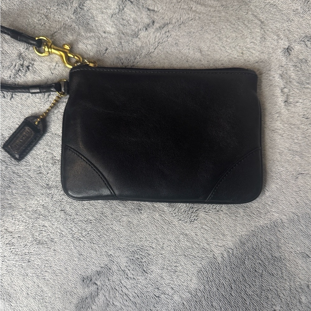 Coach Black Smooth Leather Wristlet - Vintage Y2K - Picture 6 of 9